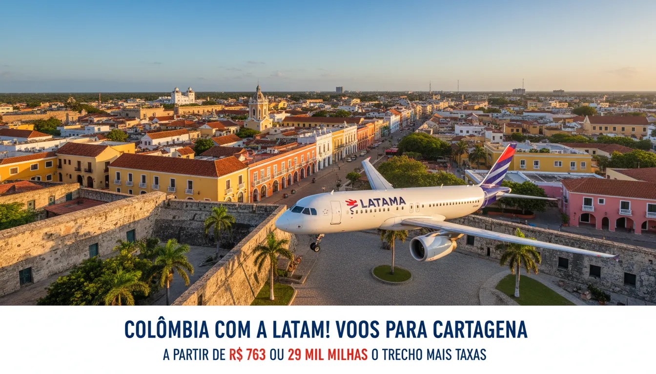 Latam Pass lança promoção de passagens para Cartagena com milhas reduzidas